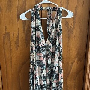 O'Neill Black Floral Backless Dress